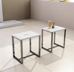 Quality Professional Resin Stone Shower Stool 400*300*430 White Grey Black Optional wholesale