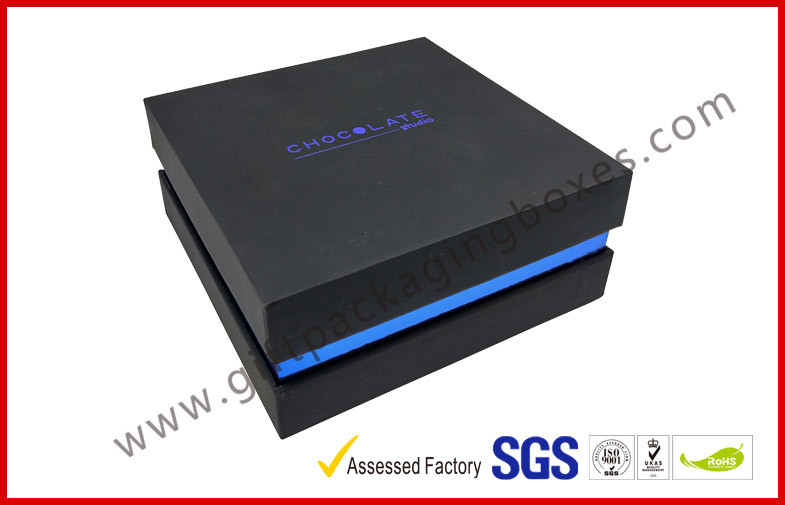 Elegant Black Gift Packaging Boxes with top and base / blister tray