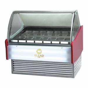 Quality Commercial Ice Cream Showcase Refrigeration Unit 220-240V 2N-50HZ 1/4*6PAN PCS Air Cooling 2200W Power wholesale