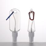 60ml 50ml Alcohol Keychain Spray Bottles Empty Heart Hook PET