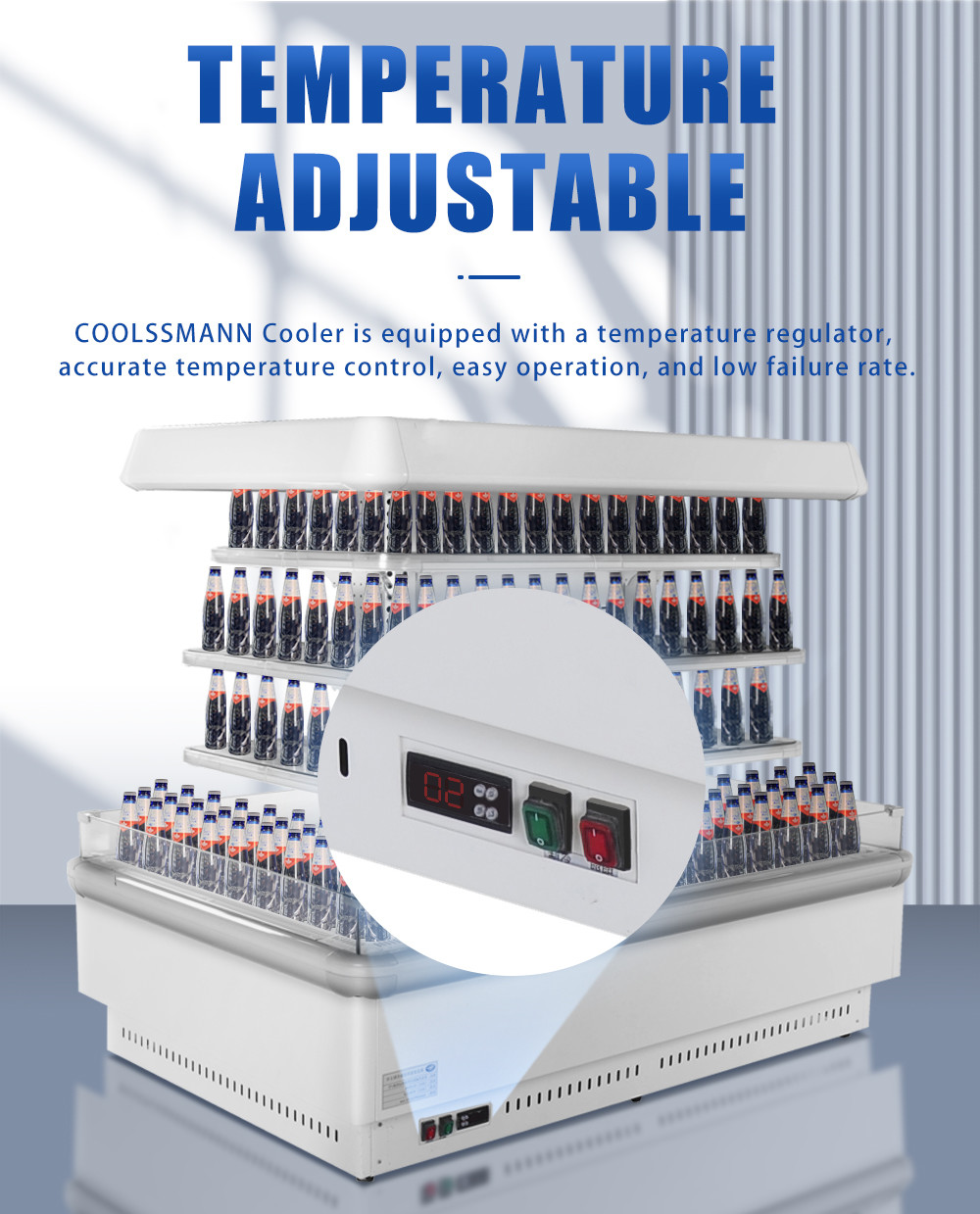 Mini Half Height Food Display Cooler Multideck Beverage Cabinet Refrigerated Case