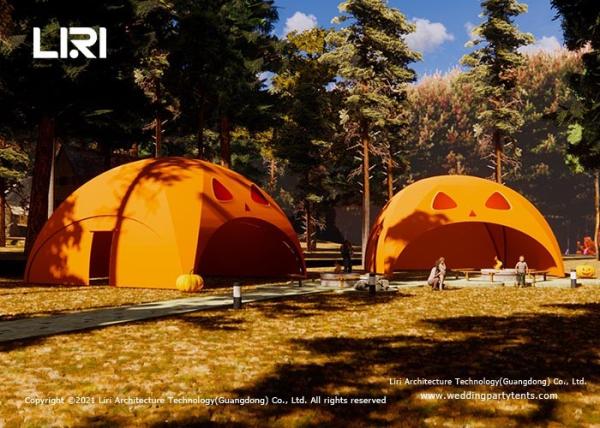 Party Luxury Glamping Tents Steel Structure Quadrilateral Crossover Dome