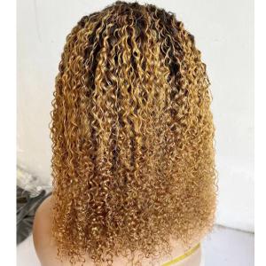Quality Colored Bob Front Lace Wig 13X4 Front Lace Wig Curl Human Hair Lace Wig 180% wholesale