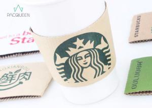 Quality Flat / Corrugated Paper Cup Sleeves Bespoke Printed Heat Insulation wholesale
