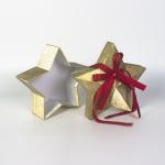 Customized Gold Star Gift Box, Red Ribbon Wedding Candy Box, Exquisite Holiday