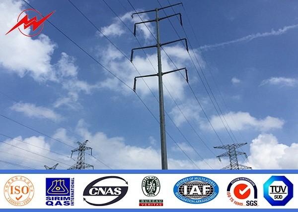 High Tension Galvanized Steel Electricity Distribution Power Pole Octagonal