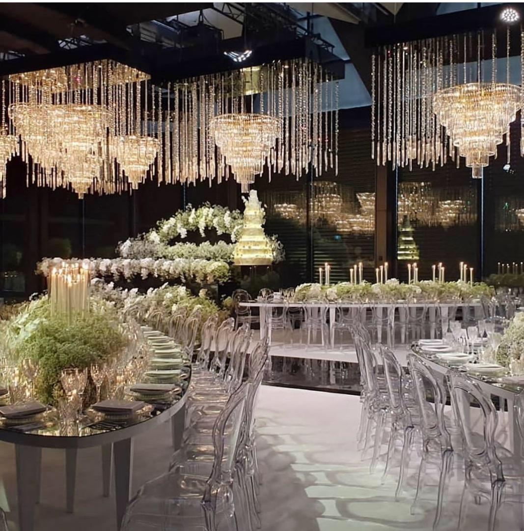 Glass Dining Room Crystal Chandelier Lighting Hotel Wedding Event Decor 120cmx110cm