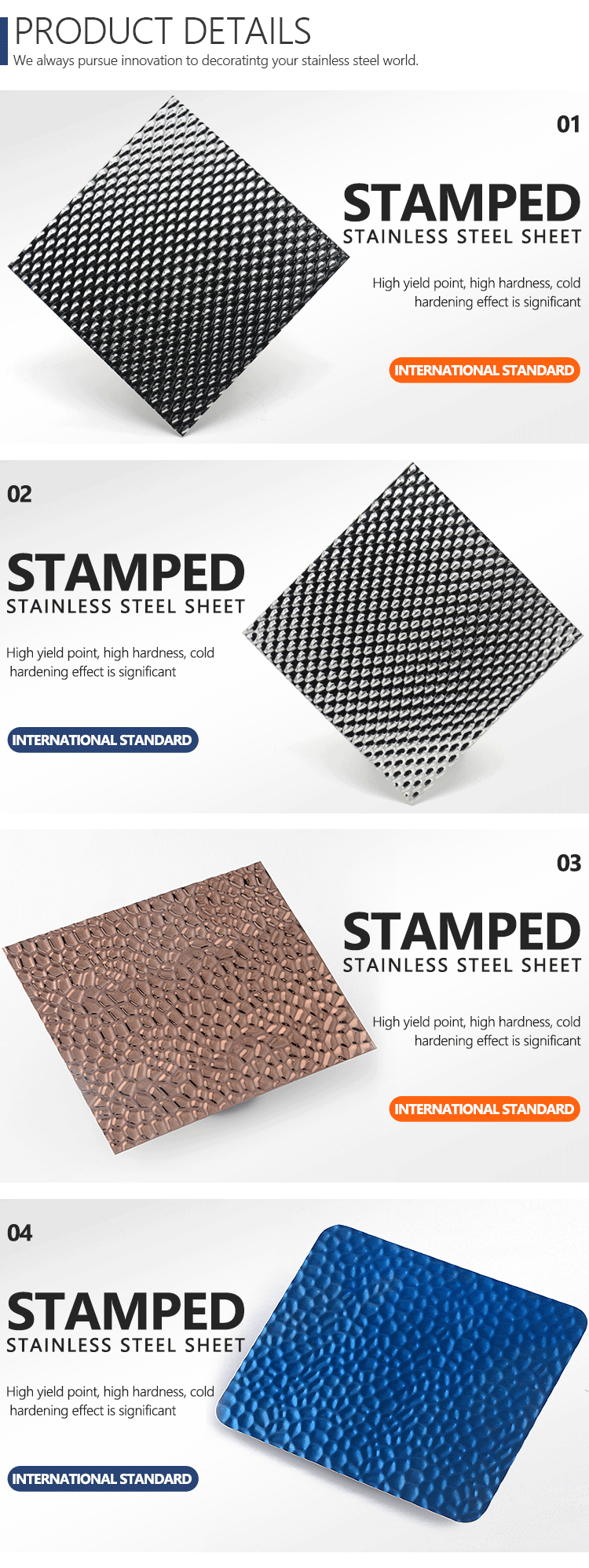 Decorative 201 Checkered Stainless Steel Sheet 1219x2438mm 0.3-3mm JIS
