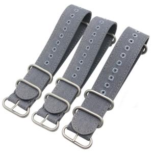 Quality 18mm Canvas Strap Watch Band Light Gray With Stitching Holes CE ROHS certificate wholesale