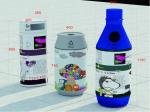 Advertising 45L Galvanized Steel Outdoor Trash Can 3 Compartments