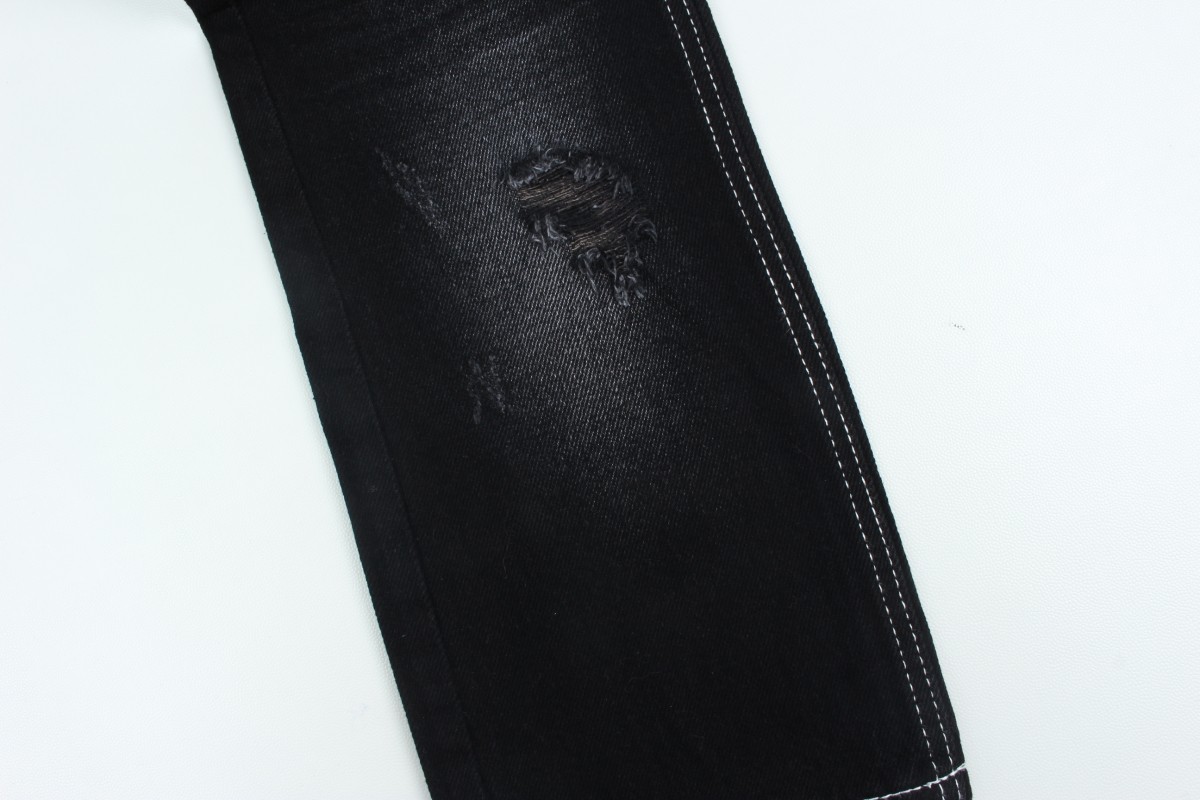 10.5 Oz 100% Cotton Black And Black Backside Rigid Denim Jeans Fabric