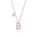 Nickel Free 925 Sterling Silver Letter A Diamond Charm Necklace Popular Initial