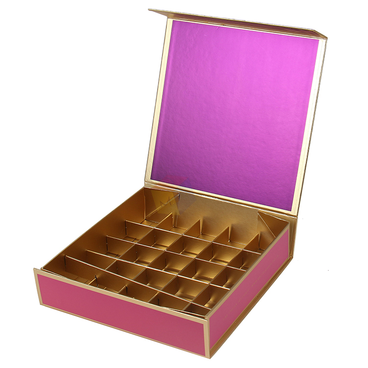 Magnetic Closure Diwali Sweets Gift Box Customizable With Gold Paper Divider
