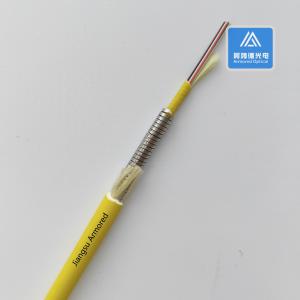 Quality 6 Cores Single Mode Spiral Armored Fiber Cable 6.5mm Yellow LSZH Rodent Resistant FTTH wholesale