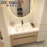 NO Faucet Included Luxury Hotel Center Bathroom Mirror Cabinet with Double Sink