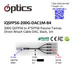 QSFP56-200G-DAC1M-B4 200G QSFP56 To 4x50G SFP56 Dac Breakout Cable Passive 1M