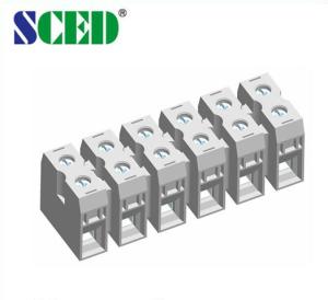 Quality Grey 600V 50A Panel Mount Terminal Block Connector , PA66 Copper Conduction Board Connector wholesale