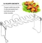 LFGB BBQ Grill Supplies 14 Slots Chicken Leg Wing Rack For Smoker