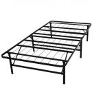 Queen Size Black Smart Soft Mattress Support Metal Platform Bed Frame for Living