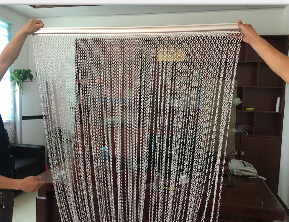 Colorful Chain Link Curtain / Kitchen Window Curtains Rust Resistance