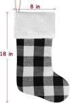 Chirstmas Stockings 4 Pack 18 Inch, Large Buffalo Plaid Xmas Stockings with Faux