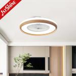 Imitation Wood Grain Finish 23 Inch AC Motor LED Bedroom Ceiling Fan