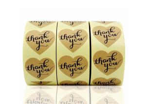 Quality Retro Kraft Paper Stickers , Personalised Adhesive Labels Customized Size wholesale