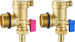 Quality 6001 Brass Combined Manifold Parts Automatic Air Exhaust (Horizontal) + Flushing Drain Valve for Hot Forged Main Passage wholesale