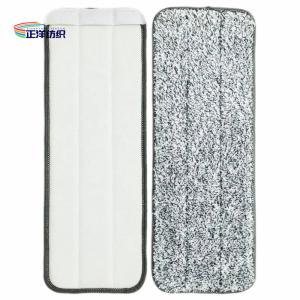 Quality 12x33cm Wet Floor Cleaning Mop Grey Cloth 3 Pockets Hand Wash Free Mop Refill Pad wholesale