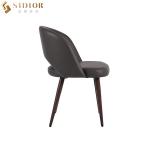 Upholstered Scandinavian Leather Dining Chairs brown color SGS approved