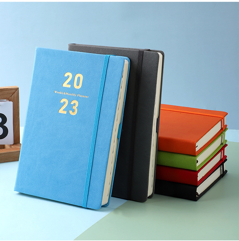Custom A5 Printed Pu Hardcover Notebook With Elastic Band For Business Customized Logo