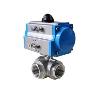 Quality Y Type Ball Valve for Water Industrial Usage SS304 Internal Thread Pneumatic Three-Way wholesale