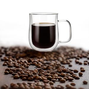 Quality Amazon top seller High quality Borsilicate double wall Heat Resistant Hot Coffee Glss Double Wall Glass Cup wholesale