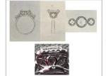 Halo 2.1ct 3 Stone Diamond Engagement Ring Prong Setting Type RD7MM