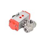 Stainless Steel DN8-DN65 Pneumatic Three Way Ball Valve with Double Acting