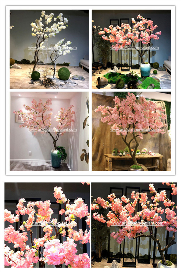 Fashion Vase Cherry Artificial Blossom Tree Sakura Flower Patio Decoration