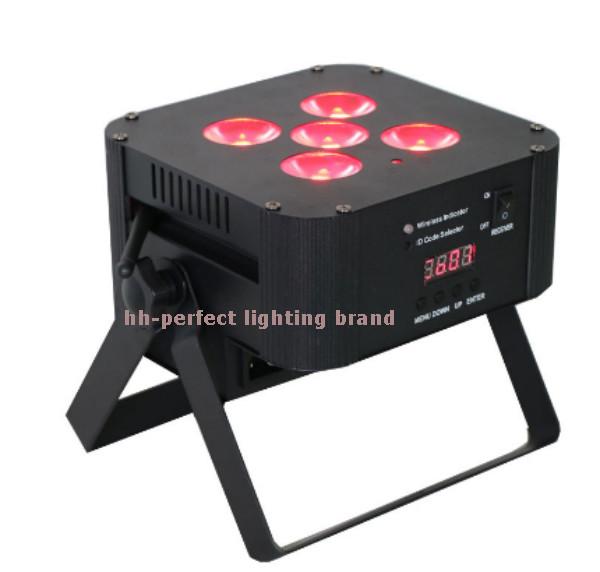 2016 new style 5pcs LED Par RGBWA UV digital wireless battery par led stage