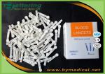28/30G Medical Disposable Sterile White Flat Plastic Twist Top Blood Lancet