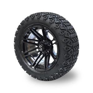 Quality Golf Cart Off-Road 22*10-14 Tire and Gloss Black Rim With S Center Cap wholesale