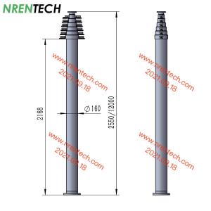 Quality 12m lockable pneumatic telescopic mast 30kg payloads 2.55m closed height, work for antenna wholesale