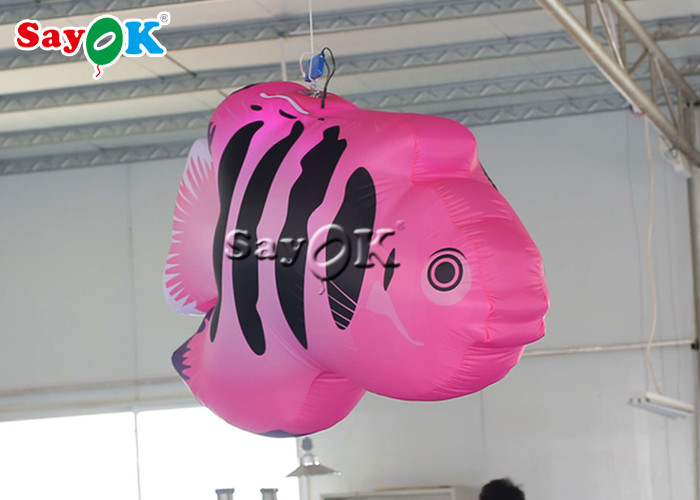 Stage Hanging Decoration 2m Inflatable Tropical Fishes With Led Lights