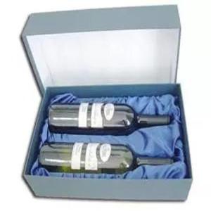 Quality bespoke two bottle lid and base red wine box with foam luxury flocking blister wine gift box wholesale
