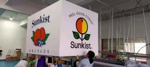 Quality Square Circle Trade Show Hanging Banner Odm Aluminum Pipe Exhibition Sign wholesale