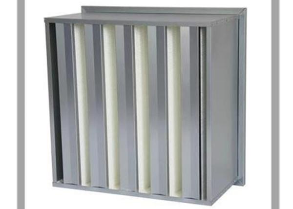 Efficiency V Bank Air Filter With Holt Melt Beads Spacer EVA Gasket Glass Fibre