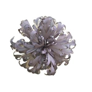 Quality Beautiful Dyed Goose Feather Flower Mount with Wire Accessory wholesale