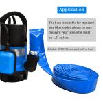 DAVCO 1.5" × 100' Pool Backwash Hose, Heavy Duty Reinforced Blue PVC Lay Flat