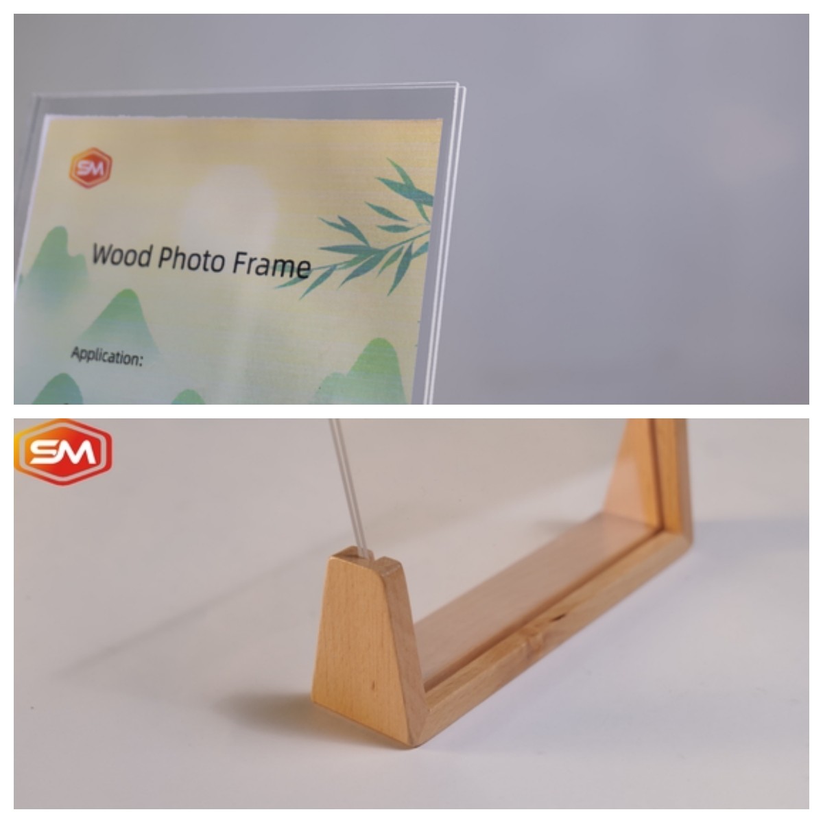 Custom Family Acrylic Picture Frames With Wood Base