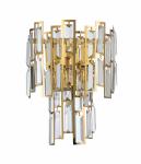 AC220V Stainless Steel Modern Crystal Wall Lights Clear Tiered Crystal Wall