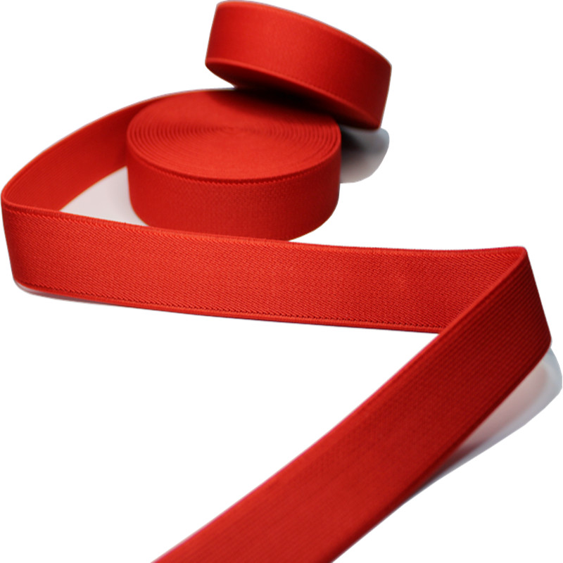 Bodybuilding Latex Resistance Band Polyester Elastic Webbing 2.5cm Red
