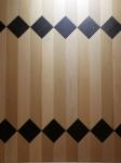 oak parquet tiles, artistic parquets, black & white stained, 3D showing